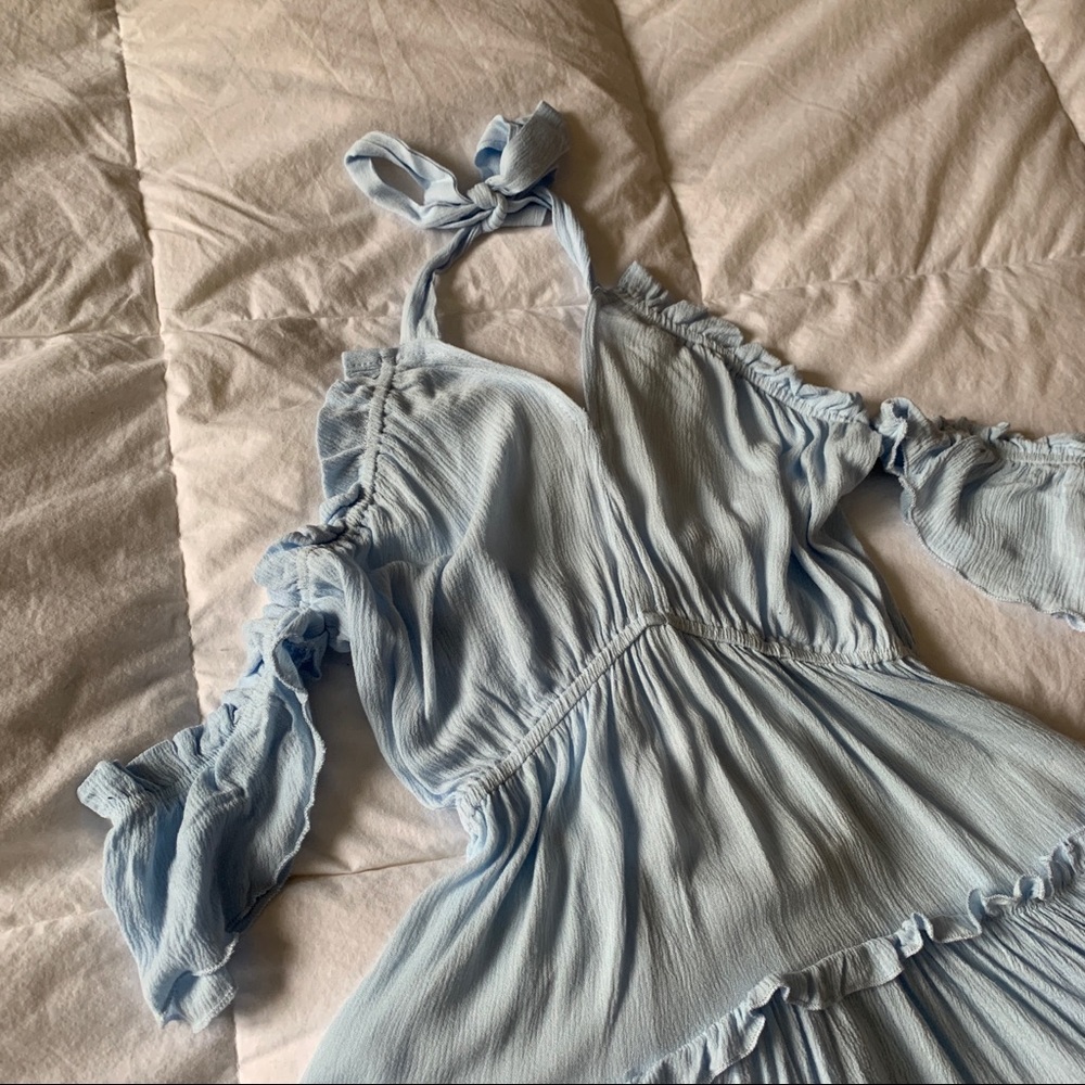 🍁 ZAFUL | off the shoulder bow knot ruffle dress